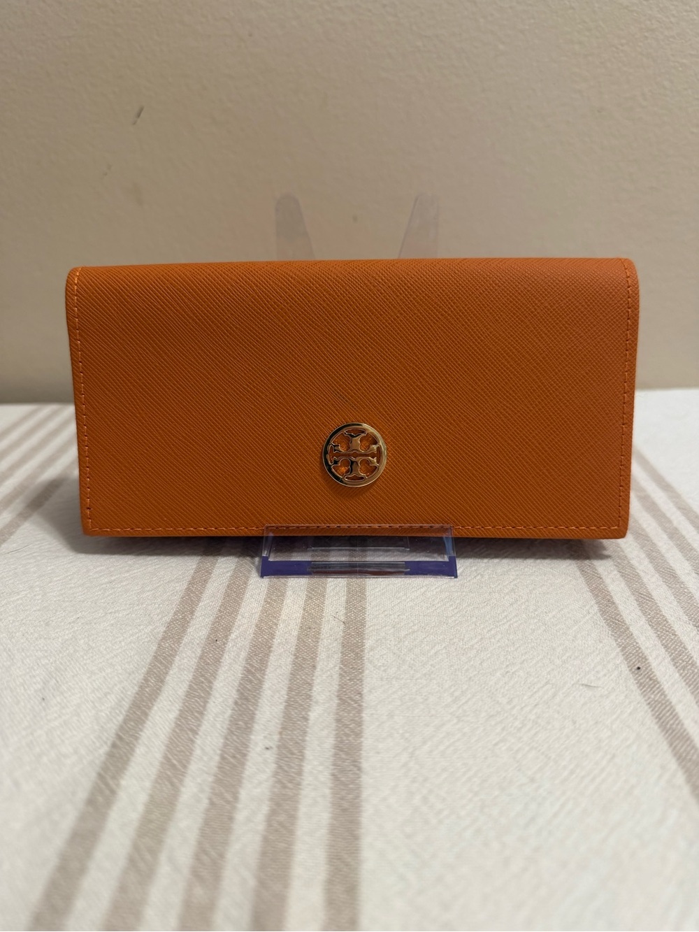 Tory Burch Orange Saffiano Eyeglass Case